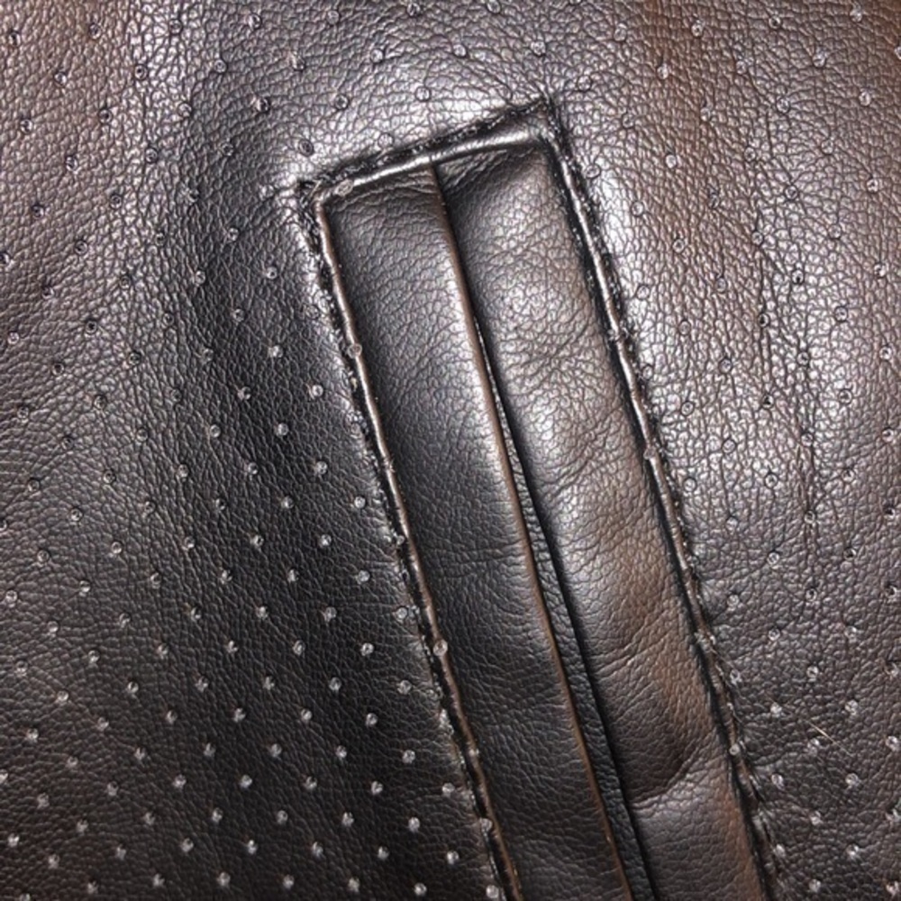 Forever 21 cropped Black Faux Perforated Leather Jacket size small - Picture 6 of 9